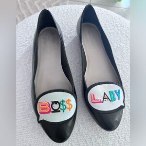 Sophia Webster shoes flats size 38 , black patent leather ,